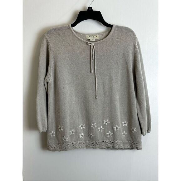 Eddie Bauer cream/taupe sweater Size L - Picture 1 of 8